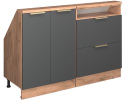 Vicco Rion Kastenset voor schuine wand – Set van 2 Antraciet-goud