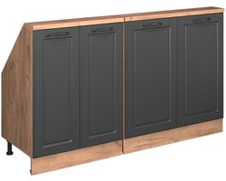 Vicco Rion Kastenset voor schuine wand – Set van 2 Antraciet Landhuis/Goud Kraft Eik