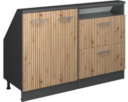 Vicco Rion Kastenset voor schuine wand – Set van 2 Artisanaal eiken/antraciet