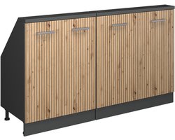 Vicco Rion Kastenset voor schuine wand – Set van 2 Artisanaal eiken/antraciet