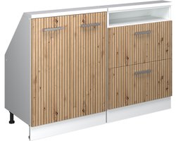 Vicco Rion Kastenset voor schuine wand – Set van 2 Artisanaal eiken/wit