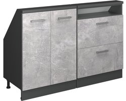 Vicco Rion Kastenset voor schuine wand – Set van 2 Beton/antraciet