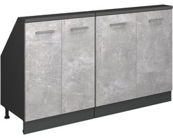 Vicco Rion Kastenset voor schuine wand – Set van 2 Beton/antraciet