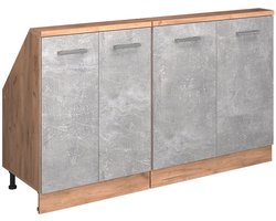 Vicco Rion Kastenset voor schuine wand – Set van 2 Beton/gouden eik