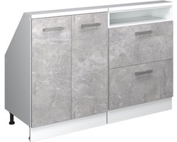 Vicco Rion Kastenset voor schuine wand – Set van 2 Beton/Wit