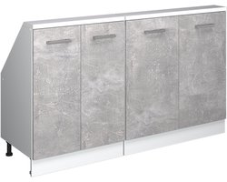 Vicco Rion Kastenset voor schuine wand – Set van 2 Beton/Wit