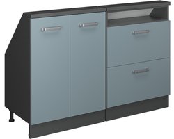 Vicco Rion Kastenset voor schuine wand – Set van 2 Blauw-grijs/antraciet