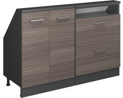 Vicco Rion Kastenset voor schuine wand – Set van 2 Edel grijs/antraciet