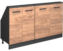 Vicco Rion Kastenset voor schuine wand – Set van 2 Eik goud/antraciet