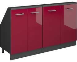 Vicco Rion Kastenset voor schuine wand – Set van 2 Rood hoogglans/antraciet