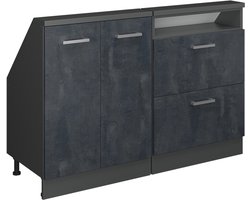 Vicco Rion Kastenset voor schuine wand – Set van 2 Zwart beton/antraciet