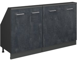 Vicco Rion Kastenset voor schuine wand – Set van 2 Zwart beton/antraciet