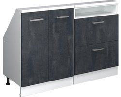 Vicco Rion Kastenset voor schuine wand – Set van 2 Zwart beton/wit