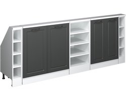 Vicco Rion Kastenset voor schuine wand – Set van 5 Antraciet landhuis/wit