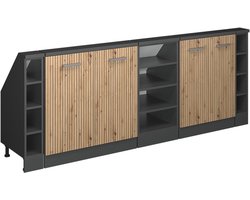 Vicco Rion Kastenset voor schuine wand – Set van 5 Artisanaal eiken/antraciet