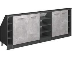 Vicco Rion Kastenset voor schuine wand – Set van 5 Beton/antraciet