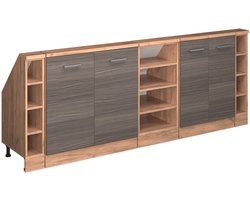 Vicco Rion Kastenset voor schuine wand – Set van 5 Edel grijs/gouden eik