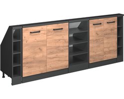 Vicco Rion Kastenset voor schuine wand – Set van 5 Eik goud/antraciet