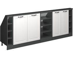 Vicco Rion Kastenset voor schuine wand – Set van 5 Landhuis wit/antraciet