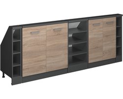 Vicco Rion Kastenset voor schuine wand – Set van 5 Sonoma/antraciet