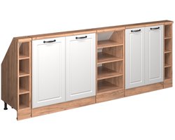 Vicco Rion Kastenset voor schuine wand – Set van 5 Wit landhuis/gouden eik