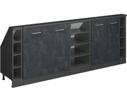 Vicco Rion Kastenset voor schuine wand – Set van 5 Zwart beton/antraciet