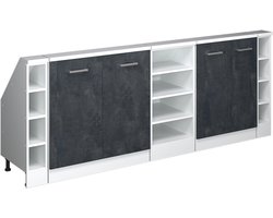 Vicco Rion Kastenset voor schuine wand – Set van 5 Zwart beton/wit