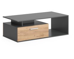 Vicco Roland Salontafel – 118 x 59 cm Antraciet/gouden eik