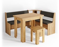 Vicco Roman Hoekbank set – 150 x 120 cm met tafel Krachtige eik goud met tafel