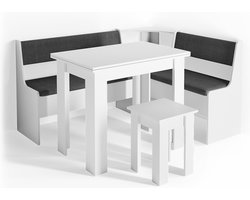 Vicco Roman Hoekbank set – 150 x 120 cm met tafel Wit met tafel
