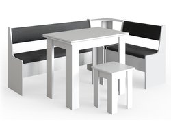 Vicco Roman Hoekbank set – 180 x 120 cm met tafel Wit