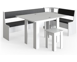 Vicco Roman Hoekbank set – 210 x 120 cm met tafel Wit