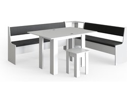 Vicco Roman Hoekbank set – 210 x 180 cm met tafel Wit