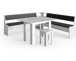 Vicco Roman Hoekbank set – 210 x 210 cm met tafel Wit