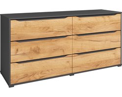 Vicco Ruben Dressoir – 48 x 77.6 cm met laden Krachtige eik goud met laden
