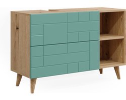 Vicco Rudi Wastafelonderkast – 90 x 59 cm met 2 laden Mintgroen met 2 laden