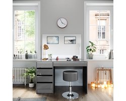 Vicco Sherry Kaptafel – 120 cm met kruk Grijs