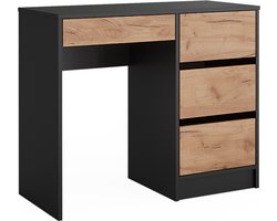 Vicco Sherry Kaptafel – 90 x 75 cm Zonder spiegel Antraciet/gouden eik