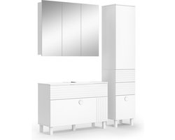 Vicco Sola Badkamermeubelset – 3 delen, met hoge unit Wit