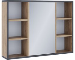 Vicco Stephan Badkamerspiegelkast – 80 x 59.2 cm Met legplanken en spiegeldeur Krachtige eik goud