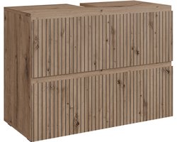 Vicco Takumi Wastafelonderkast – 80 x 58 cm met 2 laden Ambachtelijk