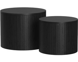 Vicco Tavilo Salontafel set – 48 x 48 cm 2 delen Eiken/zwart