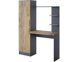 Vicco Tessa Bureau – 122.9 x 52 cm Antraciet/gouden eik