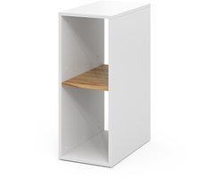 Vicco TomyPC-kast – 28.5 x 50 cm met 2 open vakken Eik wit/goud met 2 open vakken