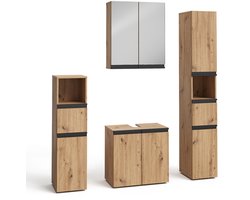 Vicco Torren Badkamermeubelset – 4 delen Ambachtelijk