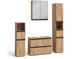 Vicco Torren Badkamermeubelset – 4 delen Ambachtelijk