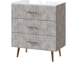 Vicco Velia Ladekast – 70 x 78.5 cm met 3 laden Grijs