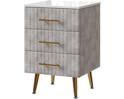 Vicco Velia Nachtkastje – 41 x 62 cm met 3 lades Grijs