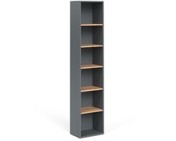 Vicco Viktor Hoge kast – 40.2 x 188.6 cm Antraciet/gouden eik