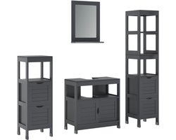 Vicco Vilda Badkamermeubelset – 4 delen Grijs